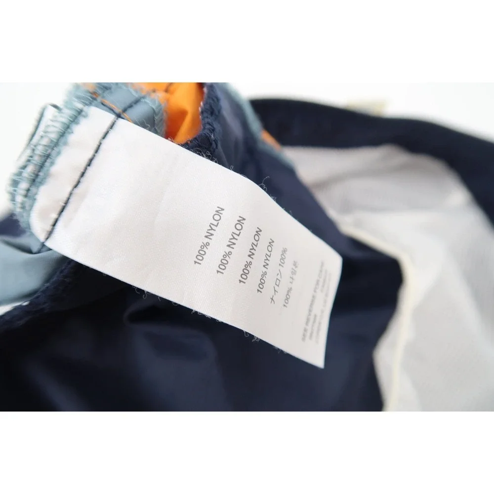 J. Crew Mens 38 Swim Trunks Blue Color Block Nylon Mesh Lined 6